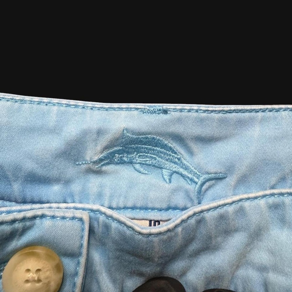 Tommy Bahama Womens Light Blue Chino Shorts Marlin Logo Size 10 Tropical Lining - Picture 4 of 4
